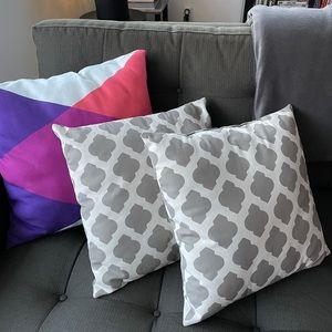 SOLD - 2 throw pillows (gray and cream)